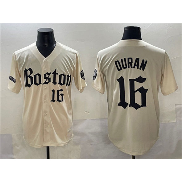 Boston Red Sox #16 Jarren Duran Cream AmberGomez Gothic Vapor Limited Stitched Jersey