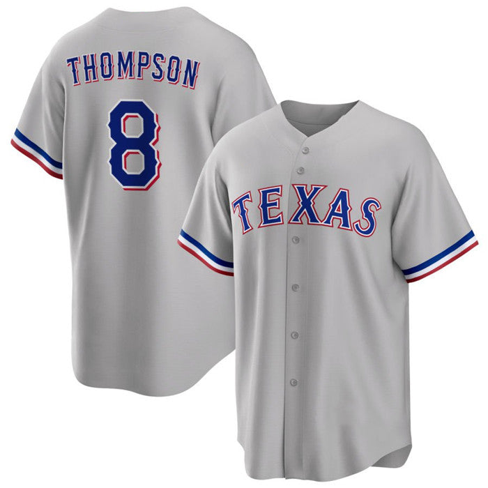 Texas Rangers #8 Bubba Thompson Gray AmberGomez Cool Base Stitched Jersey
