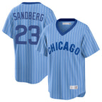 Chicago Cubs #23 Ryne Sandberg Player Blue AmberGomez T-shirt Cooperstown Collection Limited Stitched Jerseys