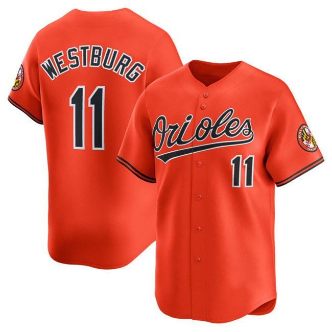 Baltimore Orioles #11 Jordan Westburg Orange AmberGomez 2025 2nd Alternate Limited Cool Base Stitched Jersey