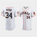Houston Astros #34 Nolan Ryan White AmberGomez 60th Anniversary Flex Base Stitched Jersey