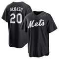 New York Mets #20 Pete Alonso Black AmberGomez Replica Player Jersey