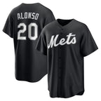 New York Mets #20 Pete Alonso Black AmberGomez Replica Player Jersey