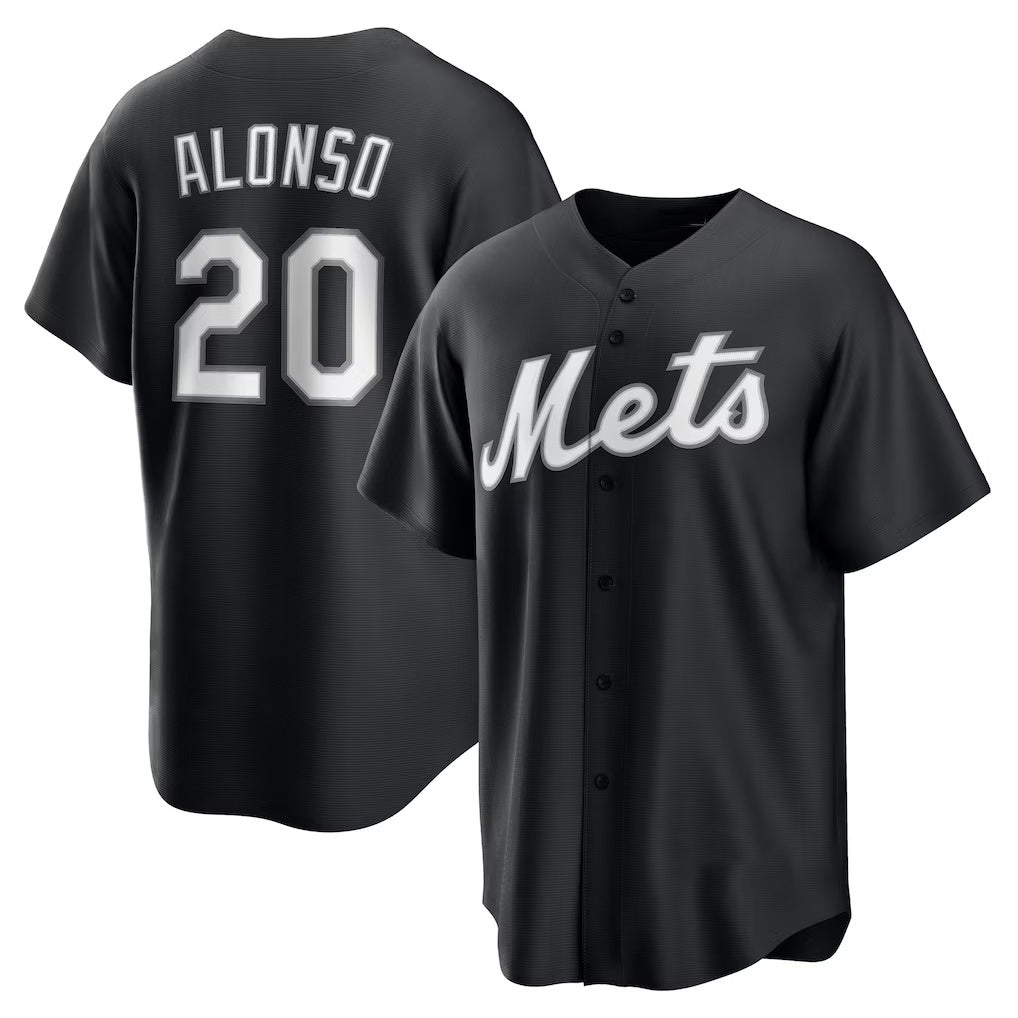 New York Mets #20 Pete Alonso Black AmberGomez Replica Player Jersey