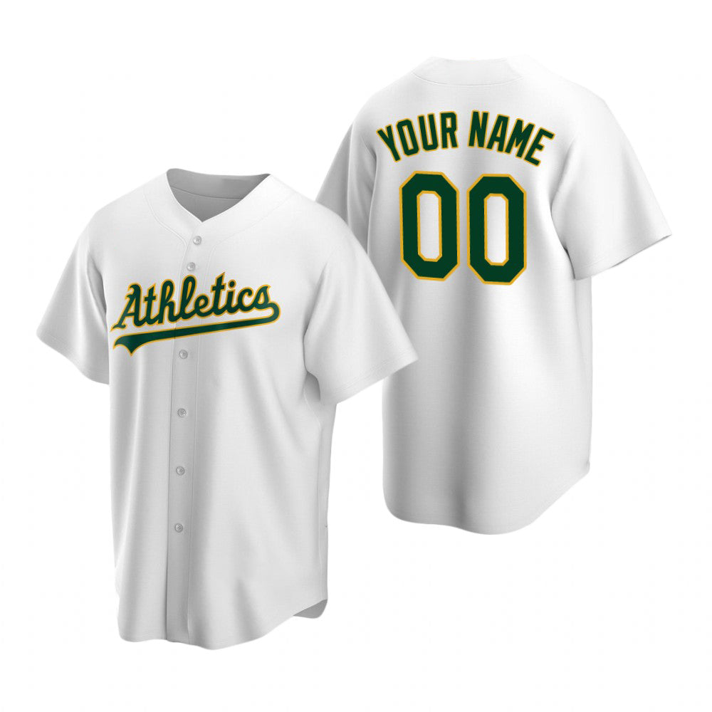Custom Oakland Athletics White AmberGomez Stitched Cool Base Home Jersey