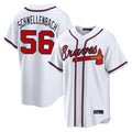 Atlanta Braves #56 Spencer Schwellenbach Player White AmberGomez Home Game Stitched Jerseys