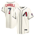 Arizona Diamondbacks #7 Corbin Carroll Player Cream AmberGomez USA 250 Fourth of July Home Game Stitched Jerseys