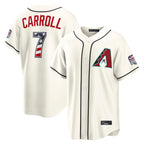 Arizona Diamondbacks #7 Corbin Carroll Player Cream AmberGomez USA 250 Fourth of July Home Game Stitched Jerseys