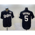 Los Angeles Dodgers #5 Freddie Freeman Black AmberGomez 2024 World Series Cool Base Stitched Jersey 2