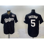 Los Angeles Dodgers #5 Freddie Freeman Black AmberGomez 2024 World Series Cool Base Stitched Jersey 2