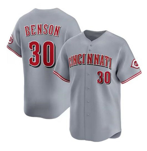 Cincinnati Reds #30 Will Benson Gray AmberGomez Road Limited Stitched Jersey