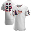 Minnesota Twins #22 Miguel Sano White AmberGomez Home Authentic Player Jersey