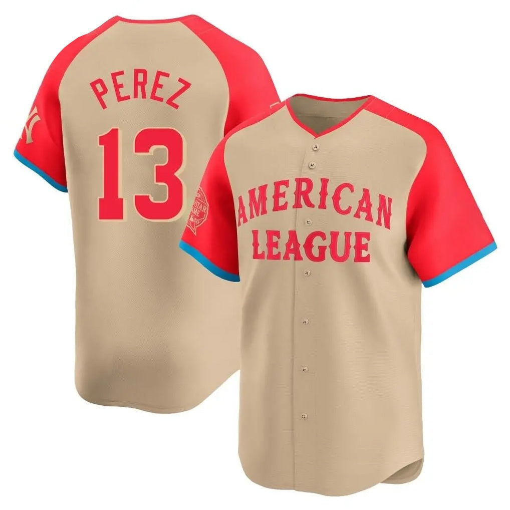 Kansas City Royals #13 Salvador Perez Player Cream AmberGomez American League All-Star Game Limited Home Stitched Jerseys