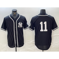 New York Yankees #11 Anthony Volpe No Name Black White AmberGomez Cool Base Stitched Jersey