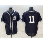 New York Yankees #11 Anthony Volpe No Name Black White AmberGomez Cool Base Stitched Jersey