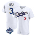 Los Angeles Dodgers #3 Edwin D¨ªaz Player Gold White AmberGomez World Series Meet 2026 Collection Stadium Limited Elite Stitched Jerseys