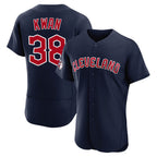 Cleveland Guardians #38 Steven Kwan Player Navy AmberGomez Limited Elite Home Stitched Jerseys
