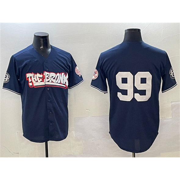 New York Yankees #99 Aaron Judge Navy AmberGomez Bronx Graffiti Vapor Limited Stitched Jersey