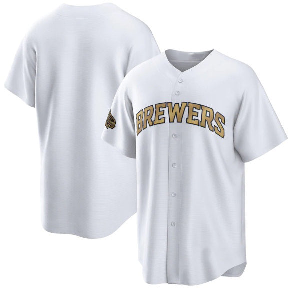 Milwaukee Brewers Blank White AmberGomez 2022 All-Star Cool Base Stitched Jersey