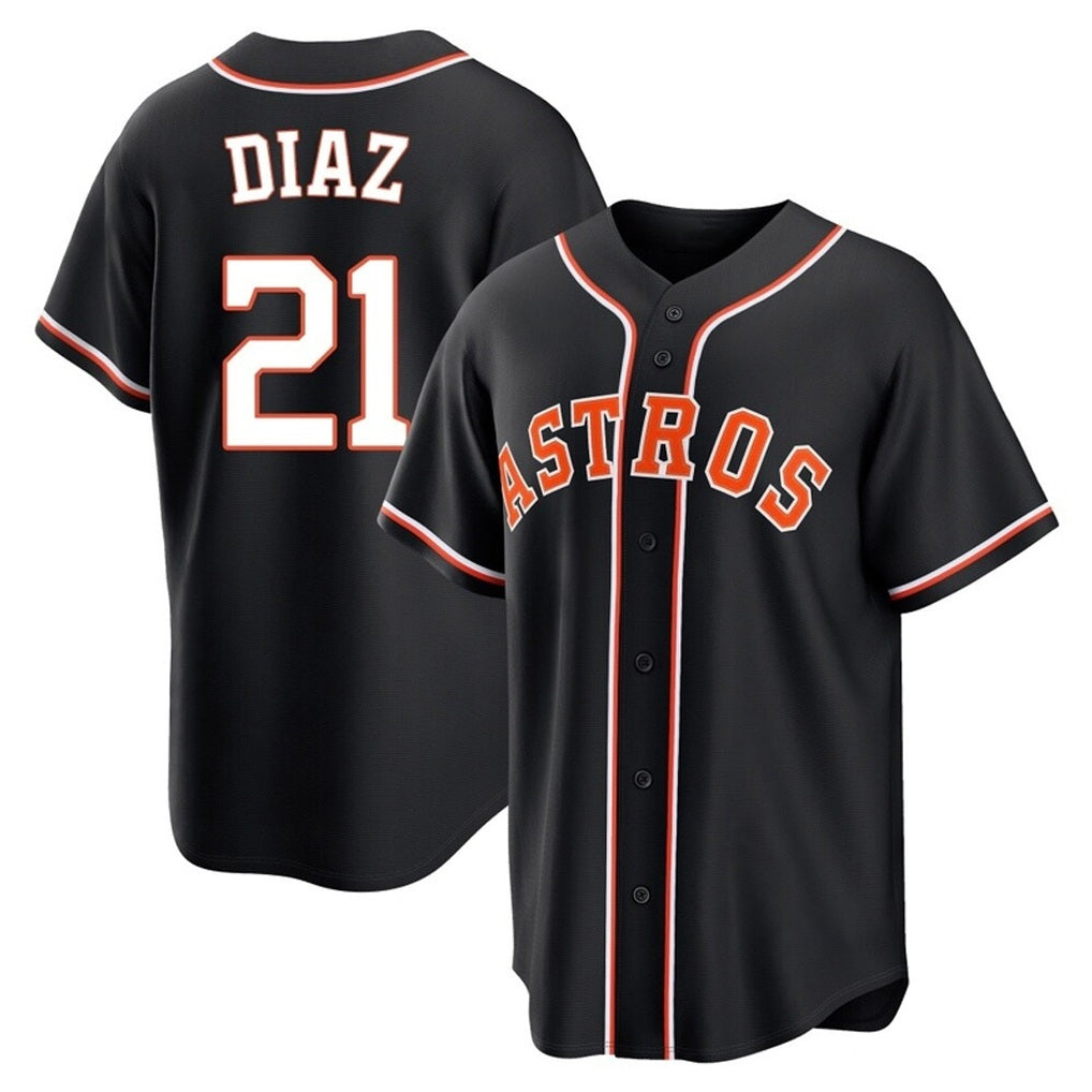 Houston Astros #21 Yainer Diaz Player Black AmberGomez Fashion Out Home Game Stitched Jerseys
