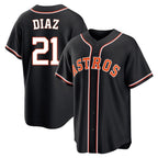Houston Astros #21 Yainer Diaz Player Black AmberGomez Fashion Out Home Game Stitched Jerseys