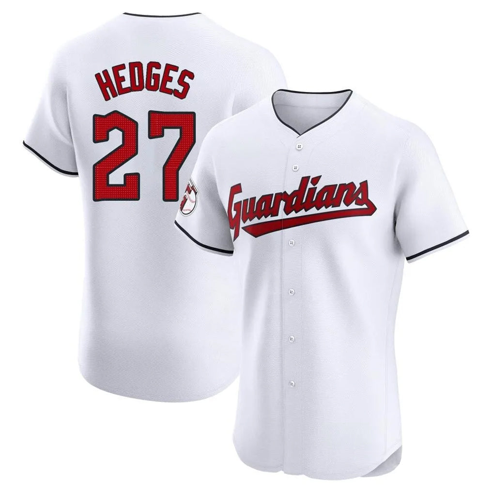 Cleveland Guardians #27 Austin Hedges Player White AmberGomez Limited Elite Home Stitched Jerseys