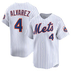 New York Mets #4 Francisco Alvarez White AmberGomez Home Limited Player Jersey