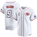 Cincinnati Reds #9 Matt McLain White AmberGomez 2025 Speedway Classic Home Limited Stitched Jersey