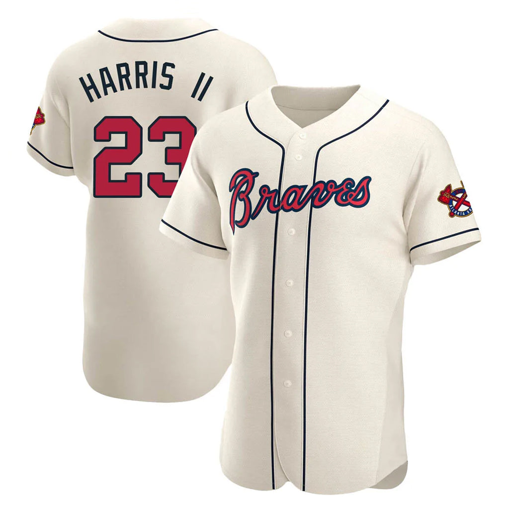 Atlanta Braves #23 Michael Harris II Player Cream AmberGomez Limited Elite Home Game Stitched Jerseys