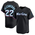Miami Marlins #22 Sandy Alcantara Black AmberGomez Alternate Limited Player Jersey