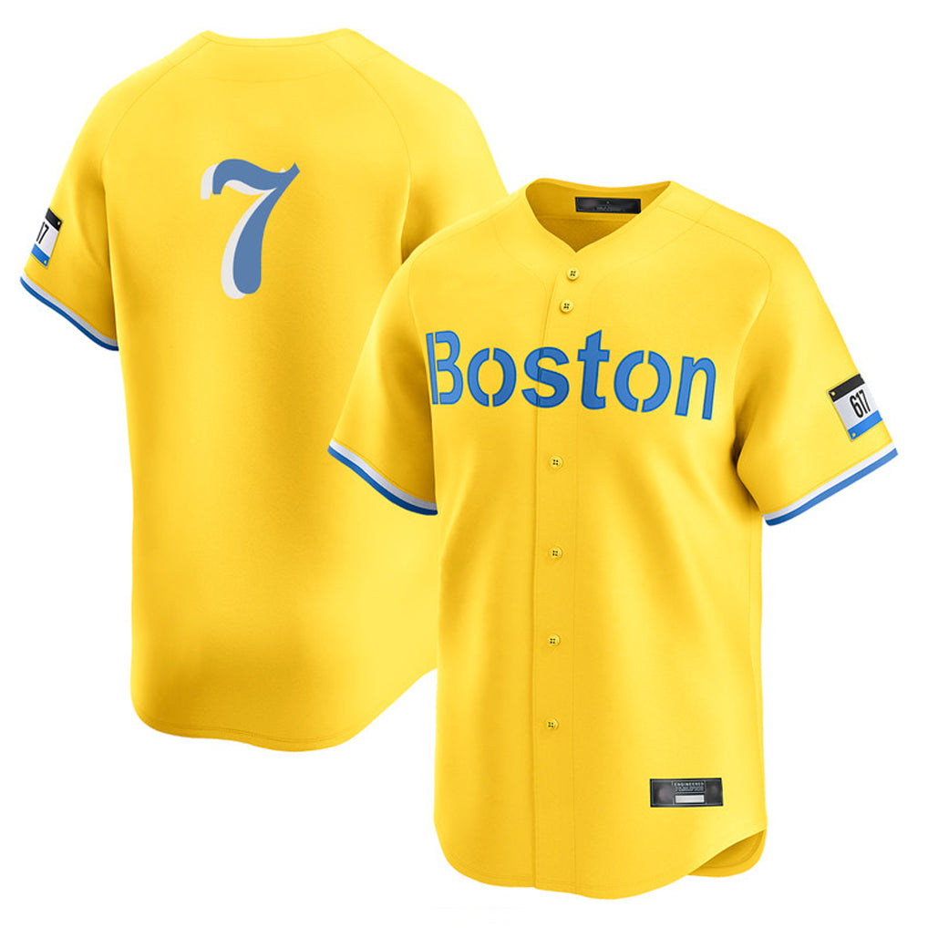 Boston Red Sox #7 Masataka Yoshida Player Yellow AmberGomez Limited Home Game Stitched Jerseys1