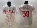 Philadelphia Phillies #59 Jhoan Dur¨¢n White AmberGomez Cool Base Stitched Jersey