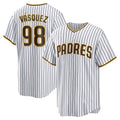 San Diego Padres #98 Randy Vasquez White AmberGomez Home Replica Jersey
