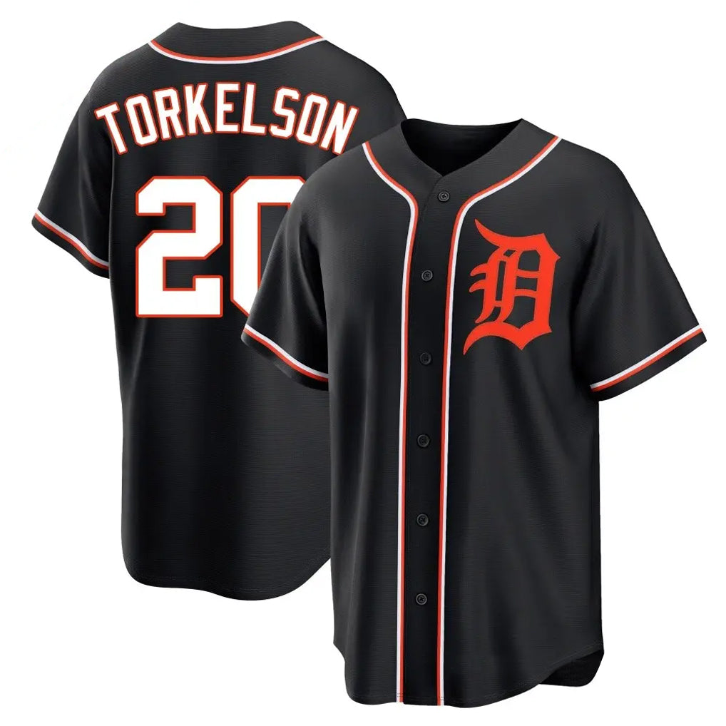 Detroit Tigers #20 Spencer Torkelson Player Black AmberGomez Fashion Out Home Game Stitched Jerseys