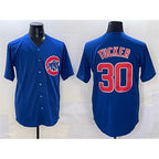 Chicago Cubs #30 Kyle Tucker Royal AmberGomez Cool Base Stitched Jersey