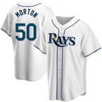 Tampa Bay Rays Replica #50 Charlie Morton White AmberGomez Home Jersey