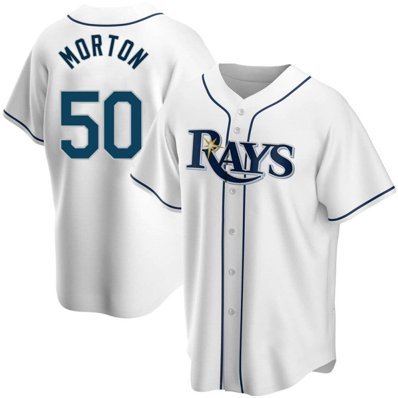 Tampa Bay Rays Replica #50 Charlie Morton White AmberGomez Home Jersey