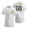 Custom New York Yankees White AmberGomez Stitched Flex Base Golden Edition Jersey