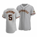 San Francisco Giants #5 Mike Yastrzemski Gray AmberGomez Flex Base Jersey