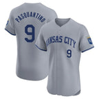Kansas City Royals #9 Vinnie Pasquantino Player Gray AmberGomez Limited Elite Home Stitched Jerseys