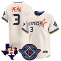 Houston Astros #3 Jeremy Pena Player Cream AmberGomez City Connect Texas Patch Vapor Premier Limited Home Stitched Jerseys