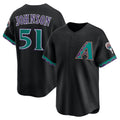 Arizona Diamondbacks #51 Randy Johnson Black AmberGomez Throwback Cooperstown Collection Limited Jersey