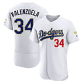 Los Angeles Dodgers #34 Fernando Valenzuela Player Gold White AmberGomez 2026 Collection Stadium Limited Elite Stitched Jerseys