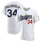 Los Angeles Dodgers #34 Fernando Valenzuela Player Gold White AmberGomez 2026 Collection Stadium Limited Elite Stitched Jerseys