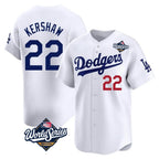 Los Angeles Dodgers #22 Clayton Kershaw Player White AmberGomez World Series Limited Home Stitched Jerseys