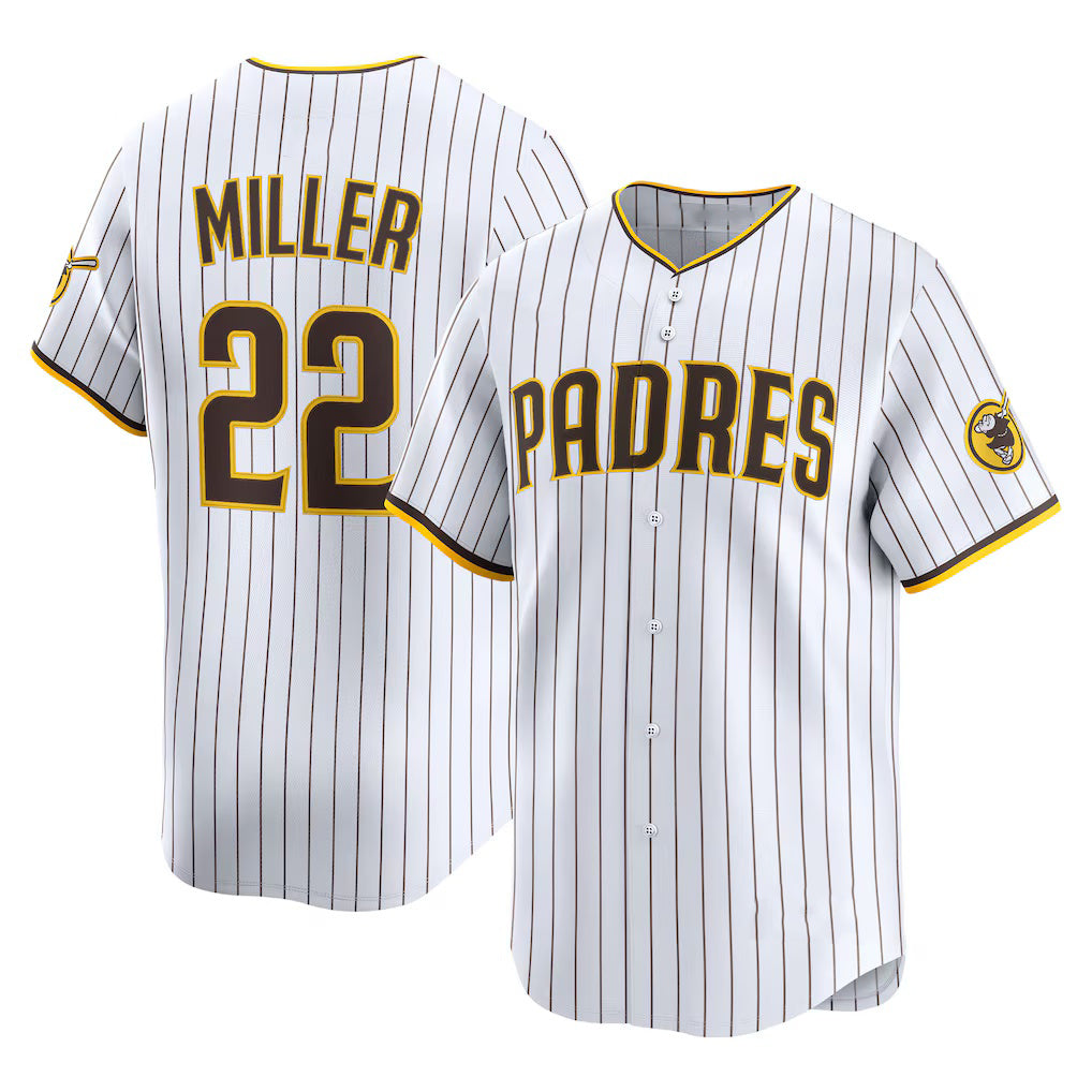 San Diego Padres #22 Mason Miller White AmberGomez Home Limited Player Jersey