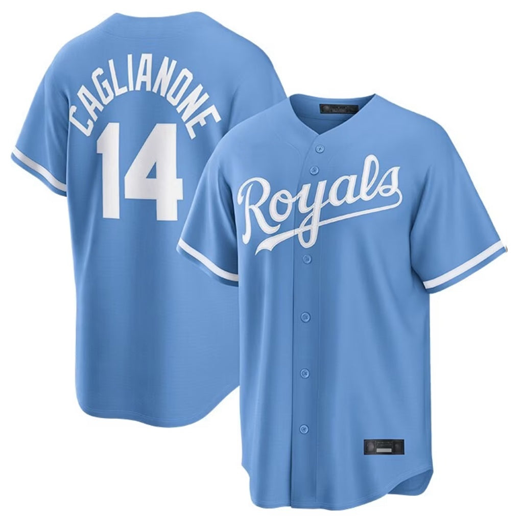 Kansas City Royals #14 Jac Caglianone Player Light Blue AmberGomez Home Game Stitched Jerseys