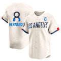 Los Angeles Dodgers #8 Enrique Hern¨¢ndez Player Cream AmberGomez City Connect Limited Home Stitched Jerseys