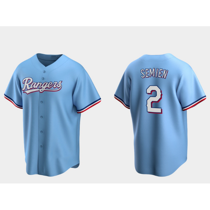 Texas Rangers #2 Marcus Semien Light Blue AmberGomez Cool Base Stitched Jersey