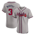 Atlanta Braves #3 Dale Murphy Player Gray AmberGomez Limited Elite Home Game Stitched Jerseys